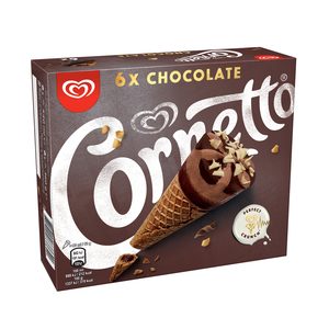 CORNETTO helado cono sabor chocolate caja 6 uds 360 gr