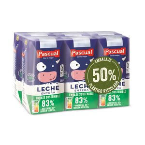 PASCUAL leche entera pack 6 unidades 200 ml