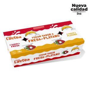 DIA LACTEA yogur fresa-plátano pack 8 unidades 125 gr