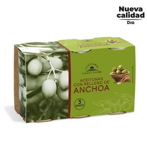 DIA VEGECAMPO aceitunas rellenas de anchoa pack 3 latas 150 gr