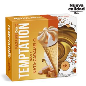 DIA TEMPTATION helado cono sabor nata y caramelo caja 6 uds 408 gr