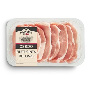 SELECCIÓN DE DIA filetes de cinta de lomo de cerdo bandeja 400 gr