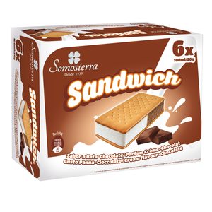 SOMOSIERRA helado sandwich nata y chocolate caja 6 uds 300 gr