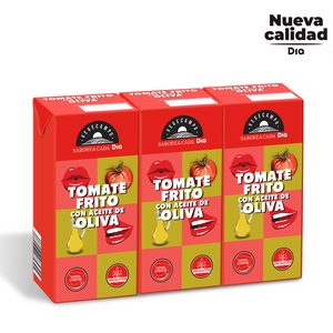 DIA VEGECAMPO tomate frito con aceite de oliva pack 3 unidades 390 gr 