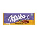 MILKA chocolate con leche y almendras tableta 125 gr 
